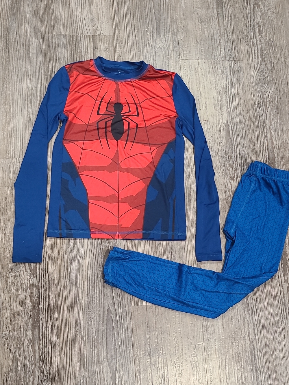Cuddl Duds Spider-Mam Red & Blue Pajama Set Size Medium